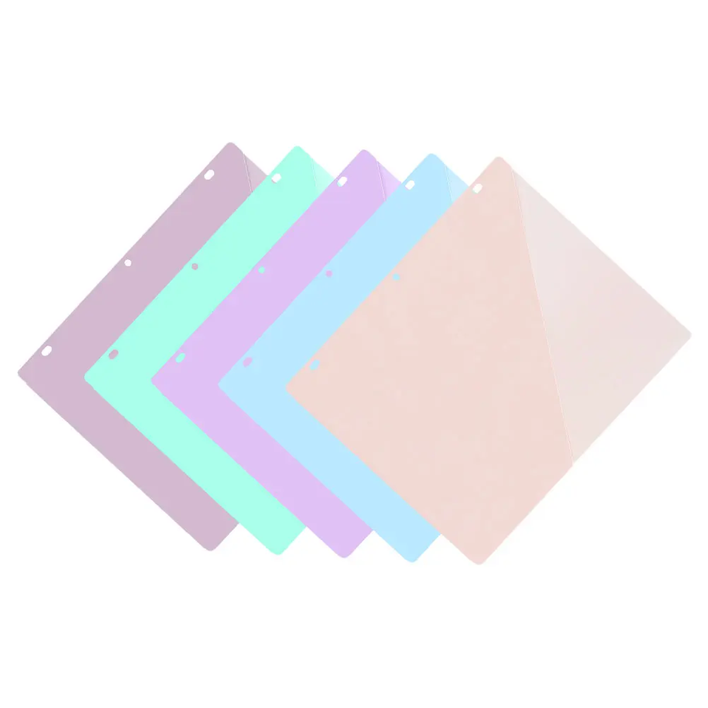 

5 Sheets 3 Hole Punch File Bags Office Supplies Stationery Plastic Binder Clear Document Folders Storage