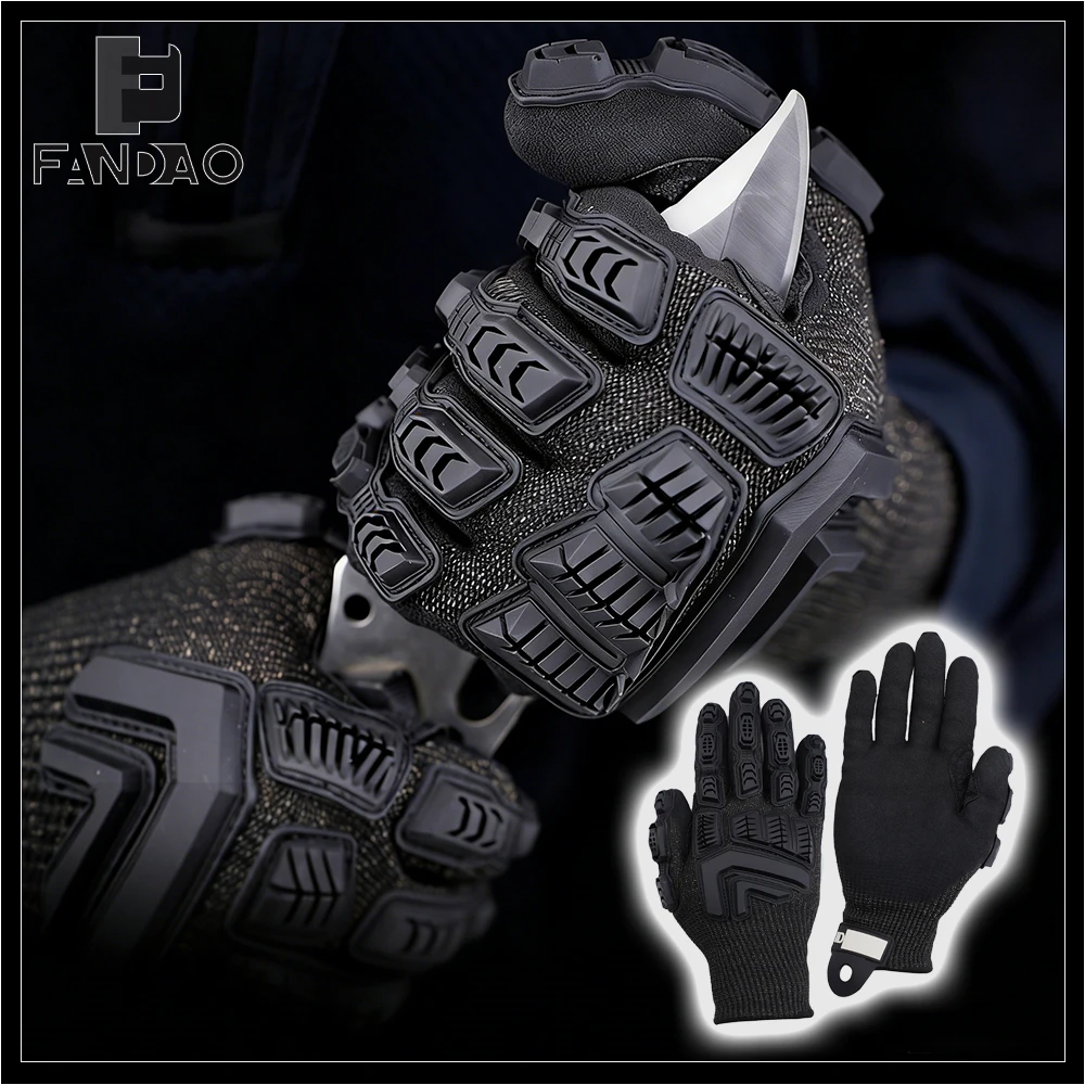 

Tactical Full-Hand Cut-Resistant Gloves Touchscreen Anti-Slip Cut-Resistant Gloves Anti-Collision Hand Back for Mountaineering