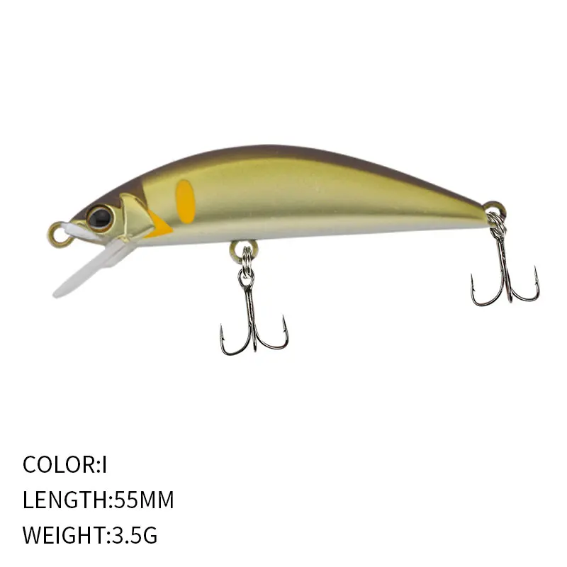 

EASYFISH 1 PCS 3D Fish Eye Submersible Minnow Bass Croaker 55mm/3.5g Freshwater Creek Mini Road Runner High Quality Hand Painted