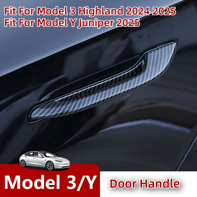 

Door Handles for Tesla Model3 Highland Model Y Juniper Antifreeze Handle Stickers Patch Cover Frost-proof Doorknob ABS 4PCS