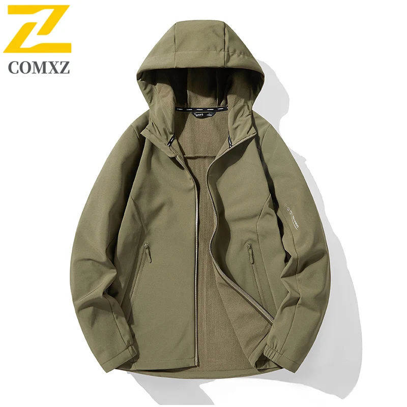 2025 New Soft Shell Jacket Men's Ski Hunting Cold-proof Warm Hooded Windbreaker Autumn Casual Women's Sports Waterproof Coat