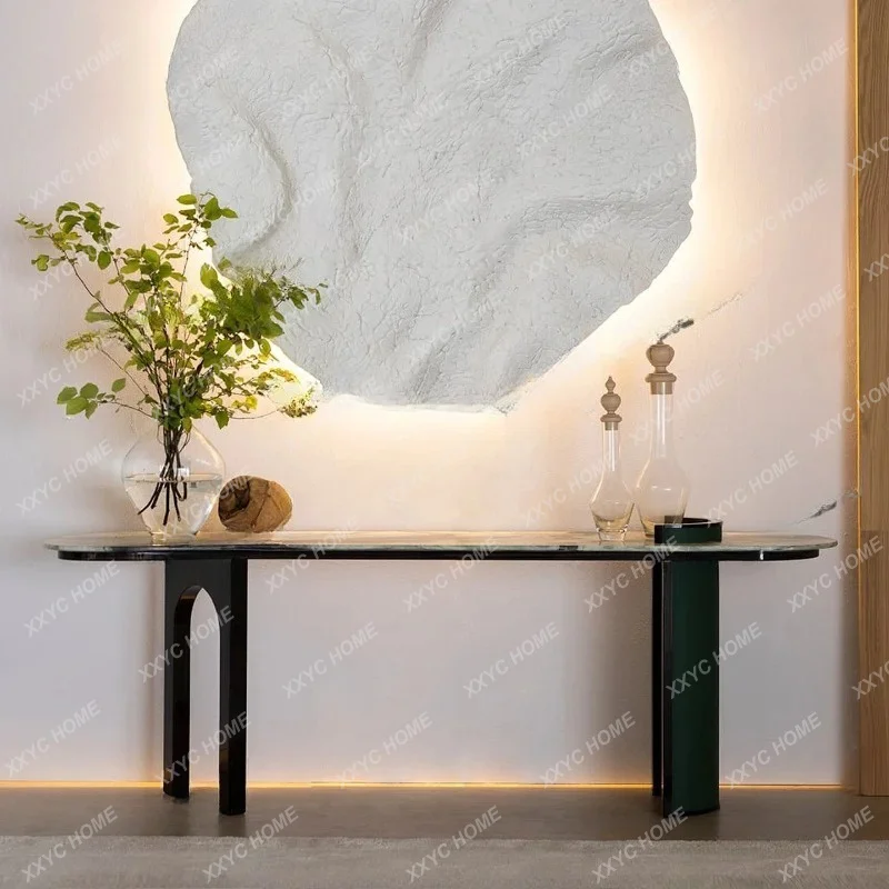 XXHotel corridor case end view table pure natural luxury stone entrance table entry key entrance cabinet