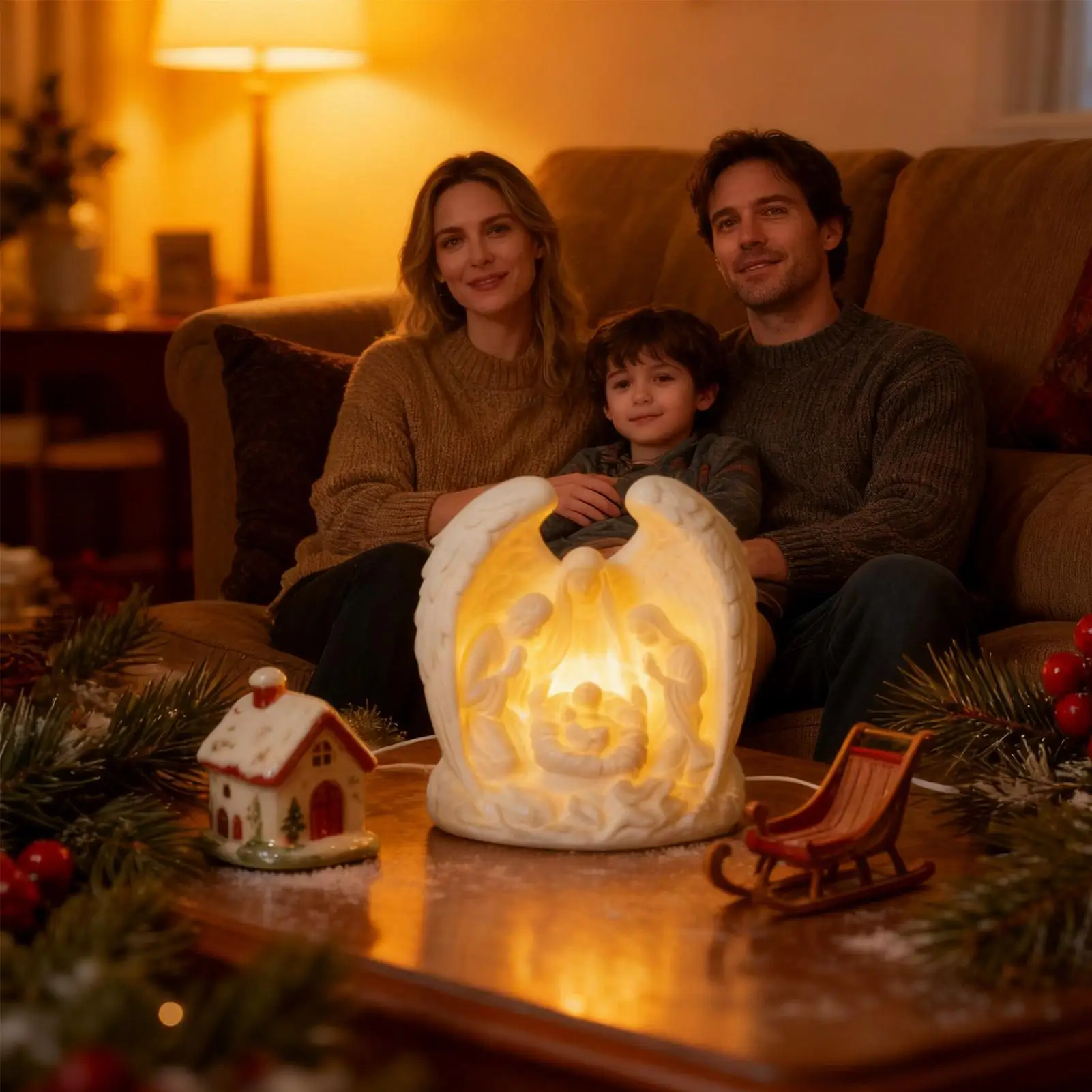 Nativity Scene Candles 3D LED Religious Home Decor Christian Christmas Decor for Holiday Birthday Party Church Home Offices Desk