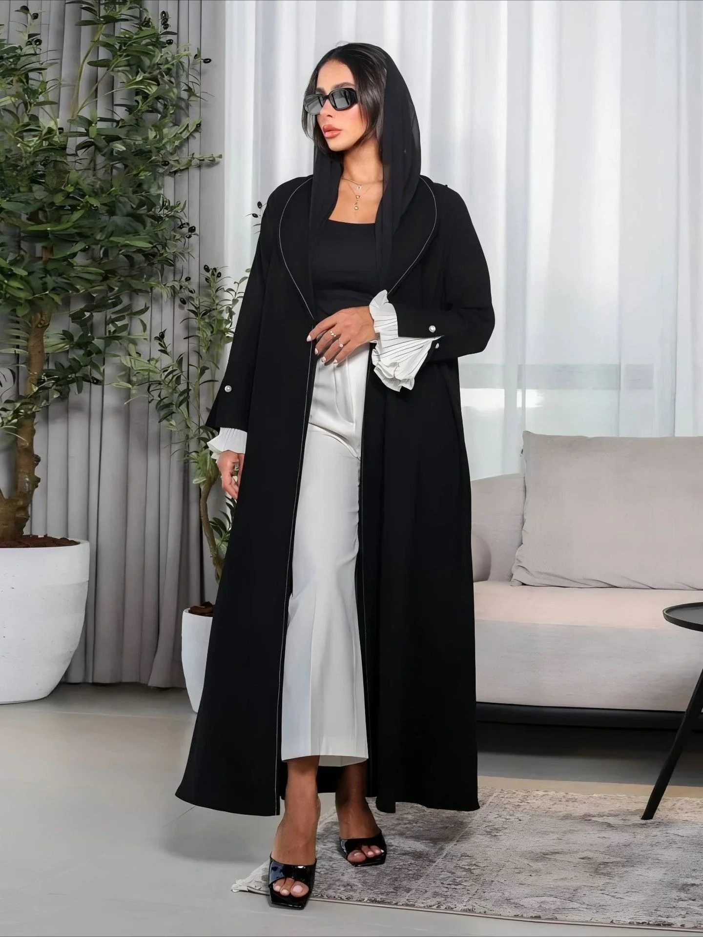 دبي حفلة نسائية عباية عيد سترة مطوي كم قفطان إسلامي رداء جلابية رمضان المغرب دبي قفطان فيستدوس لارجو 2026