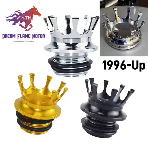 Motorcycle Vented Crown Style Oil Fuel Tank Cover Gas Cap For Harley Davidson Sportster XL883 Softail Touring Road King Dyna FXD