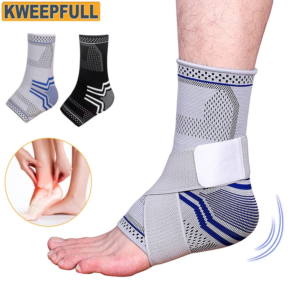 1Pcs Ankle Support Brace, Adjustable Compression Ankle Support, for Men Women Achilles Tendon Support and Plantar Fasciitis