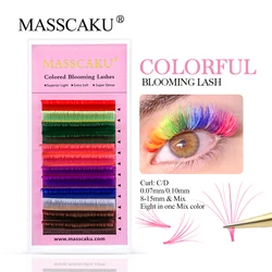 Top Grade Masscaku Super Soft Colored Easy Fanning Eyelashes Faux Mink Individual Lashes Natural Long Blooming Lash Extension