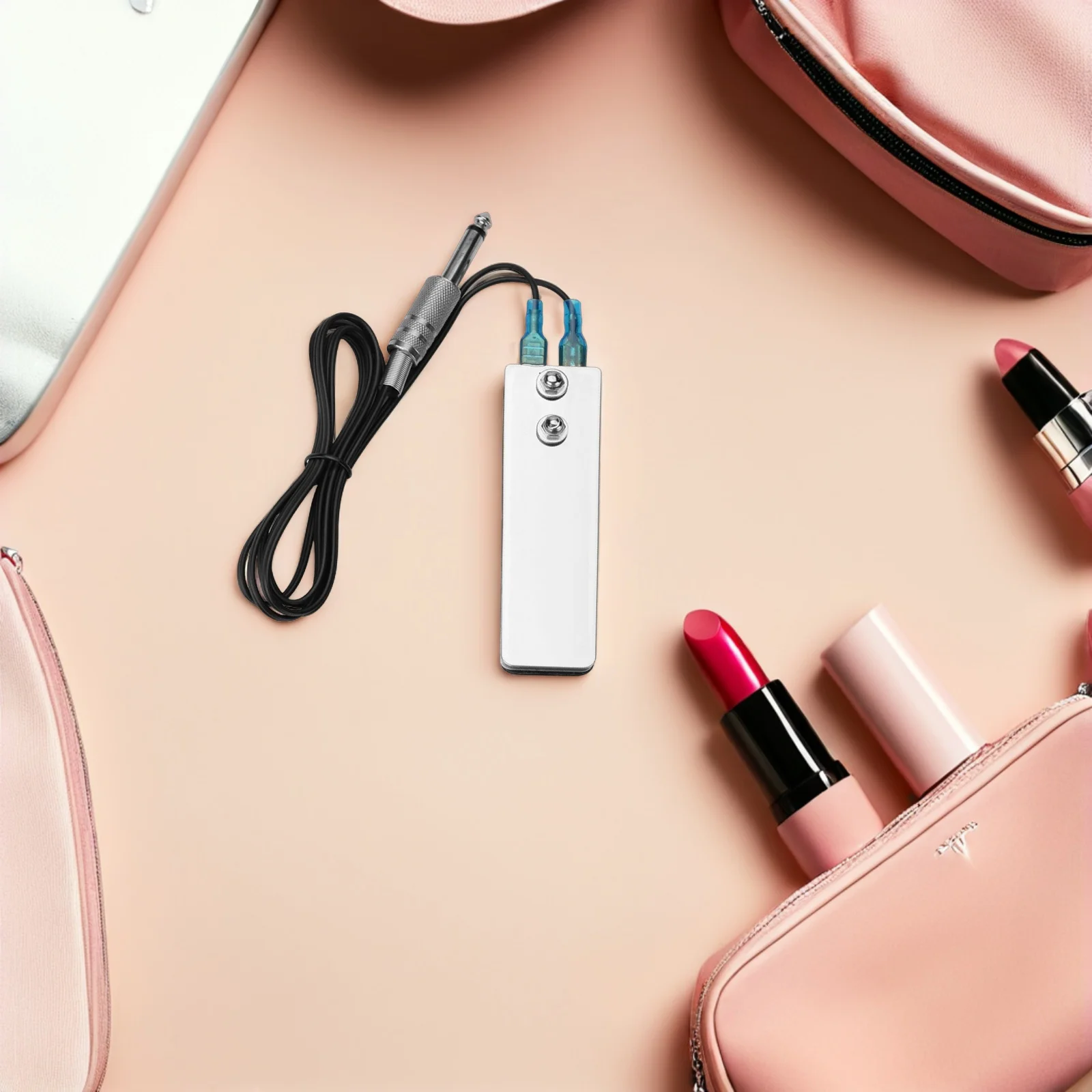 

2Pcs Tattoo Foot Pedal Switch Stainless Steel Mini Flat Anti Slip Long Cable Tattoo Machine Power Supply Foot Control Pedal