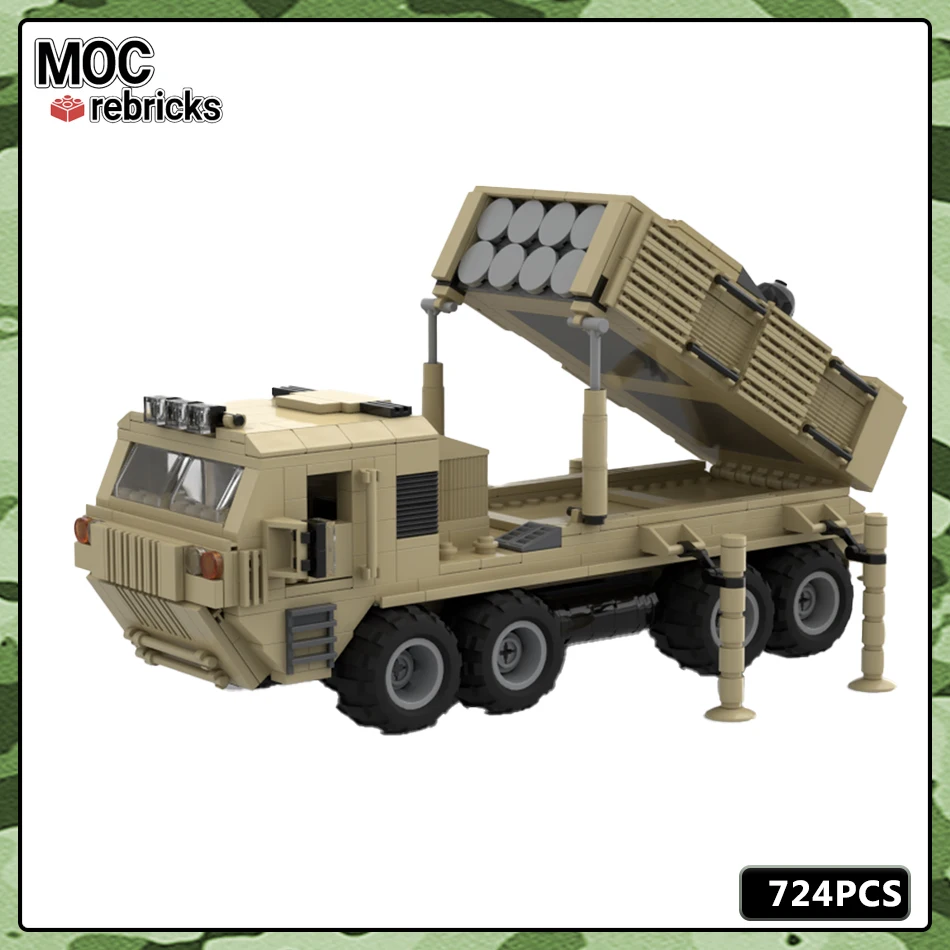 

MOC WW2 Military Series Truck With Rocket Luncher Support Supply Vehicle Model Suit Building Block Children's Toy Holiday Gift