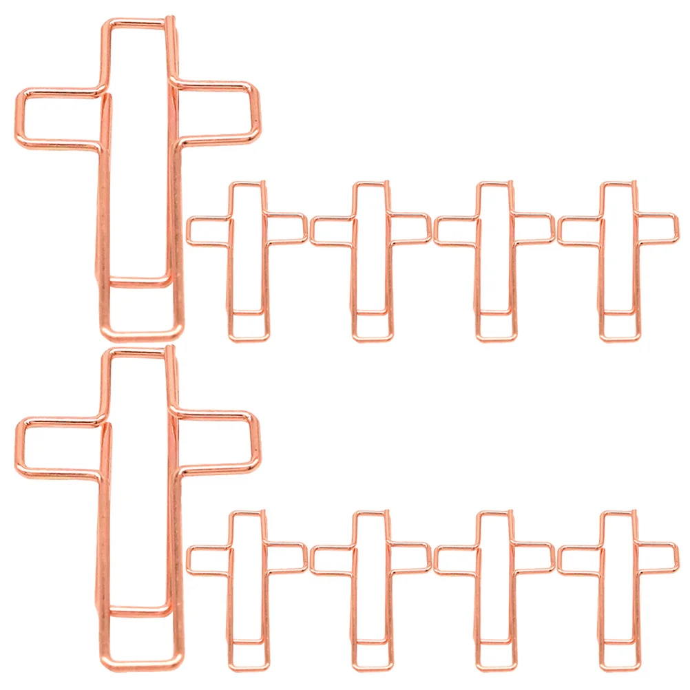 10pcs Creative Cross Paper Clips Metal Office Supplies For Folders Books Calendars Document Sorting Large Paperclips
