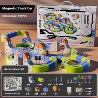 DIY Magnetic Car STEM Racing Car Railtrack Set Montessori Motorized Train & Gravity Maze Toy For Kids Christmas Gift