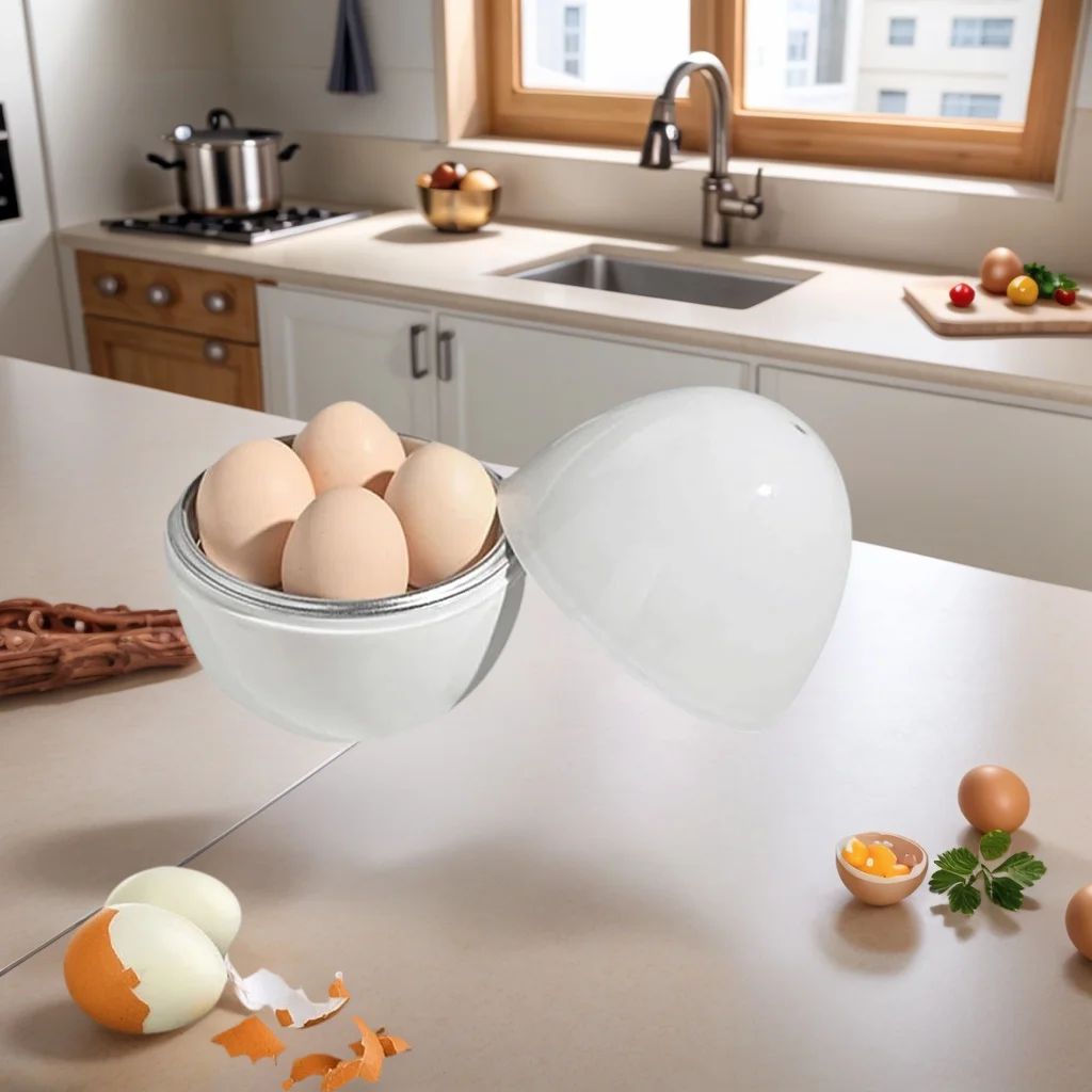 Microwave Egg Cooker for 4 Eggs, Fast Hard & Soft Boiled Egg Maker - Perfect Results in 9 Minutes, BPA-Free Kitchen Essential