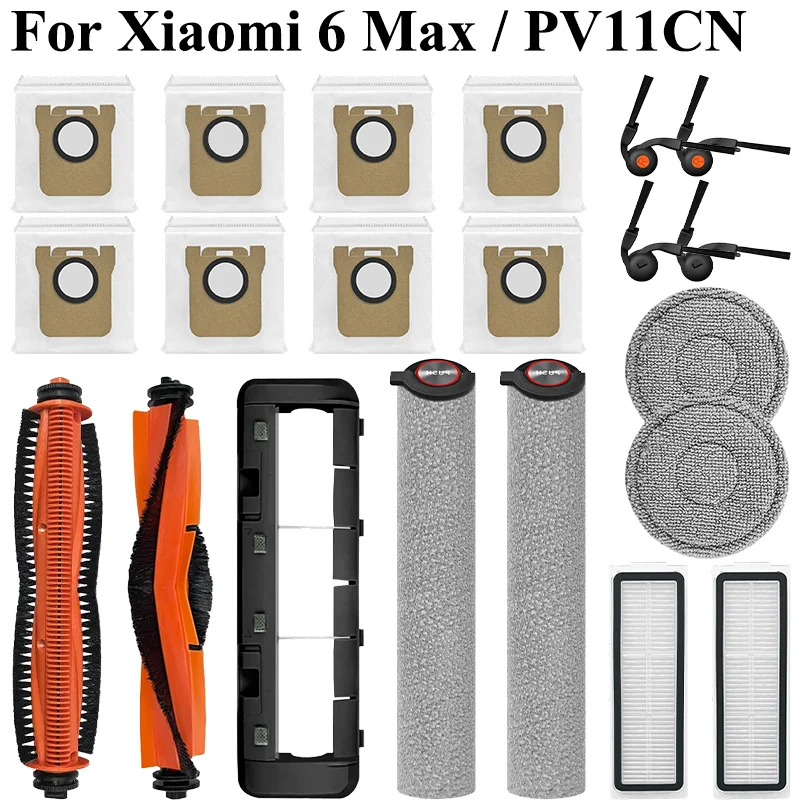 pecas-de-reposicao-para-aspirador-xiaomi-mijia-robot-vacuum-6-max-pv11cn-escova-principal-escova-lateral-filtro-pano-de-limpeza-saco-de-po-e-acessorios