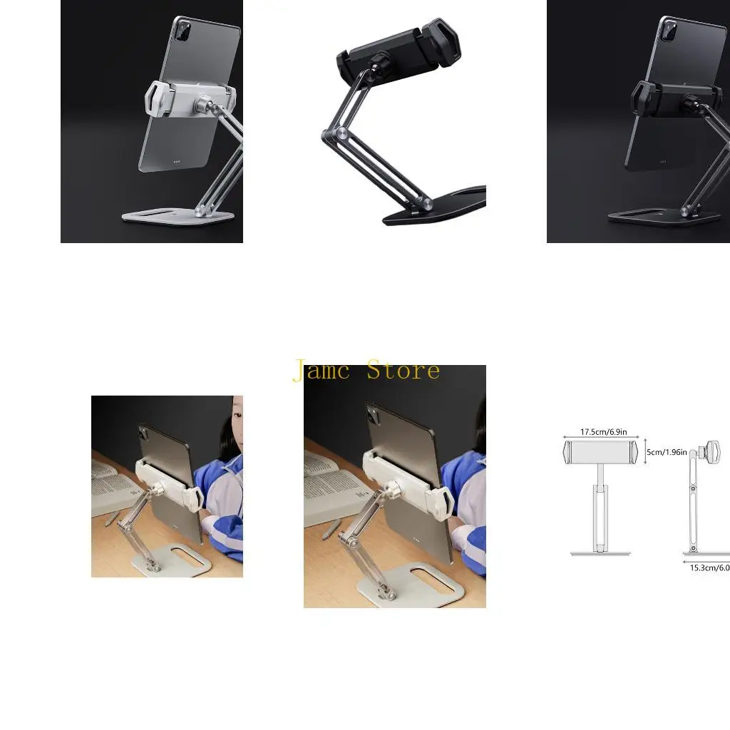 LX0B Ergonomic Alloys Tablets Stand 3 Axises Height Adjustment For Comfortable Viewing