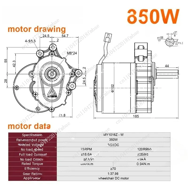 DIY 4WD, 10in Wheel, Farm Tools, 1000W,Motor Conversion Kit for Orchard Garden, Electric LawnMower