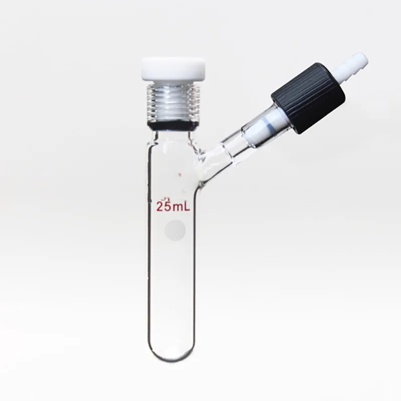 Katup ventilasi tabung tebal tahan tekanan PTFE botol tahan tekanan dengan tutup ulir 15/25/35/50/100ml