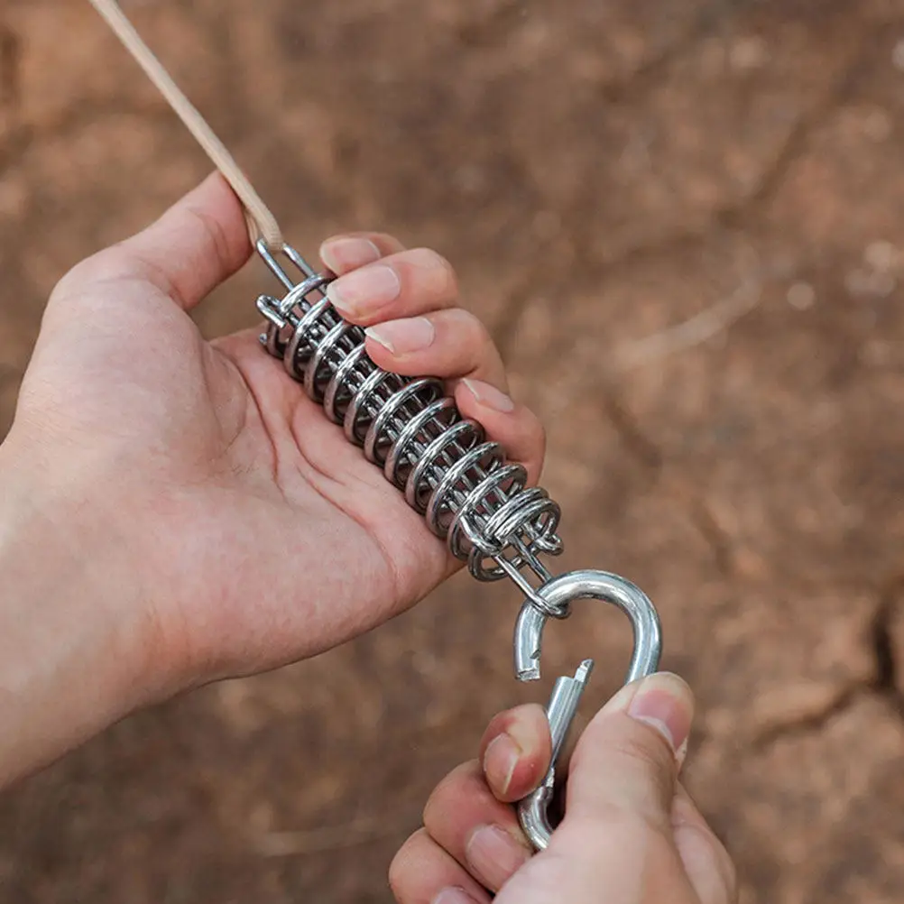 6Pcs Rope Tensioner Stainless Spring Buckles Portable Tent Buckles Multi-Function Awning Tensioners Camping Tension Springs