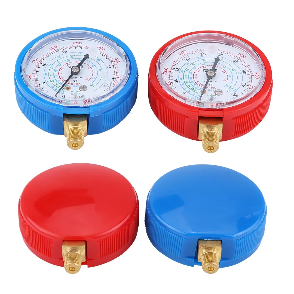 Automotive Refrigerant High/Low Pressure Gauge Kit Pair R410A R134A R22 Refrigerant Pressure Gauge Heads