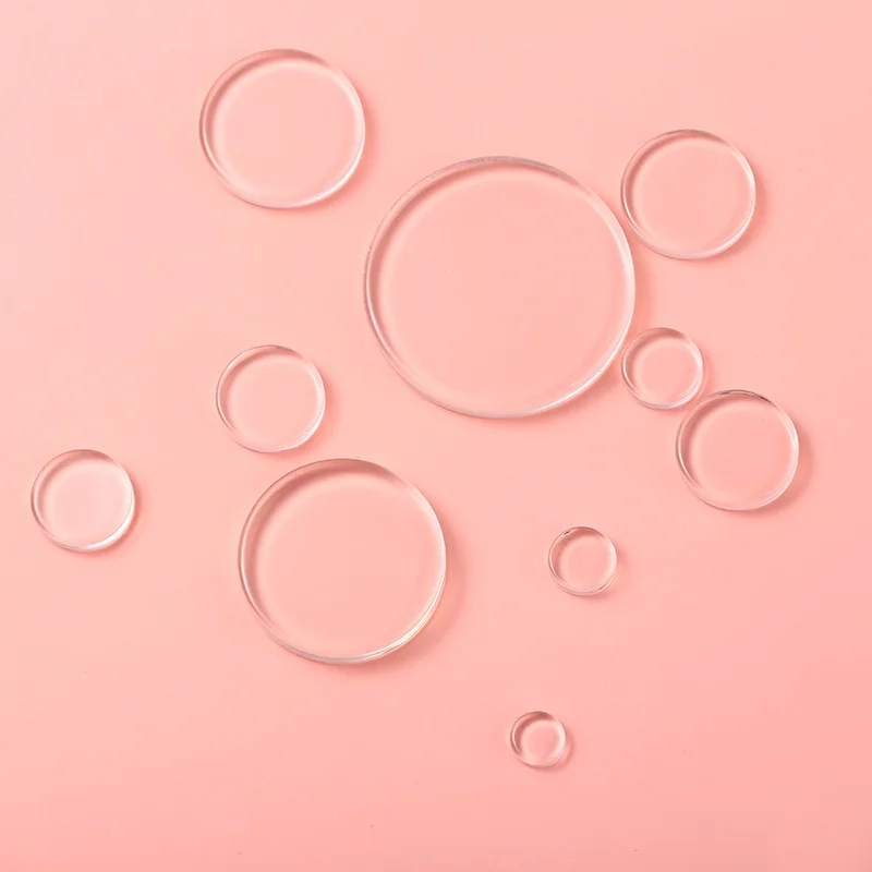 8mm 10mm 12mm 25mm 14mm 16mm 18mm 20mm 25mm Glass Cabochons Round Cameo Set Handmade Settings Blank Stones Transparent Flat