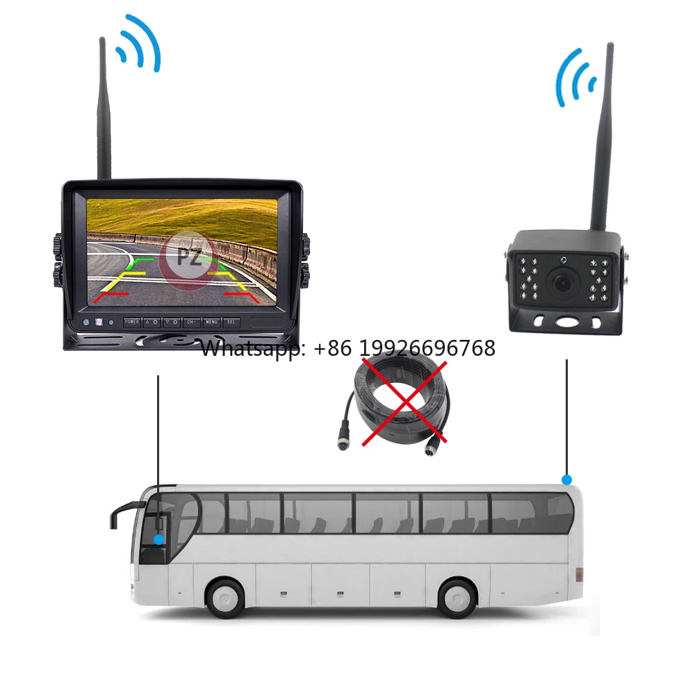 

Wireless IP69 Rear View Reversing Camera IR Night Vision 7" Car Monitor Kit for Truck Bus Caravan Trailer Reverse System manufa