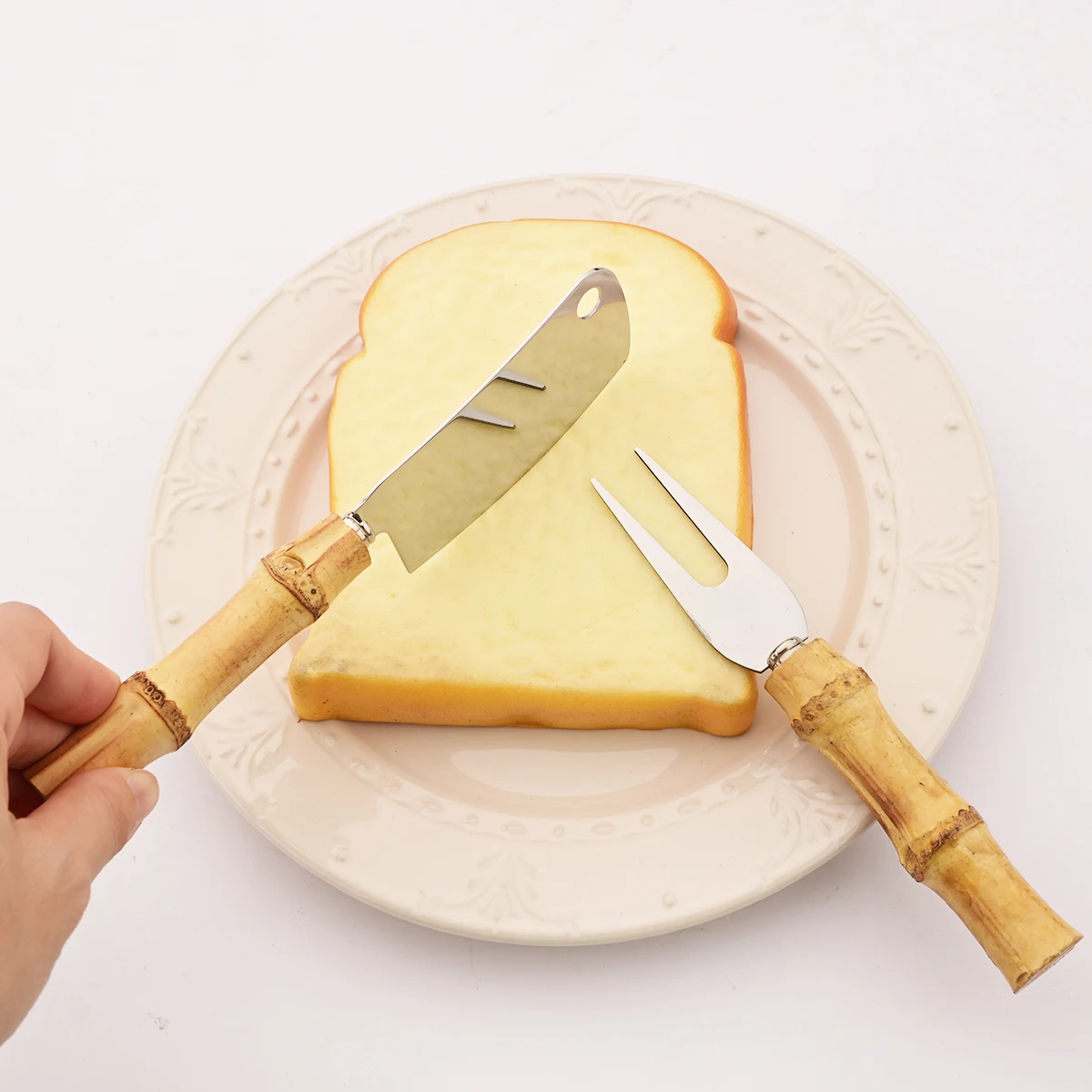 Bamboo Cheese Knives Set Cheese Cutlery Stainless Steel Cheese Slicer Cutter Mini Knife Butter Knife Spatula Fork Kitchen Tools