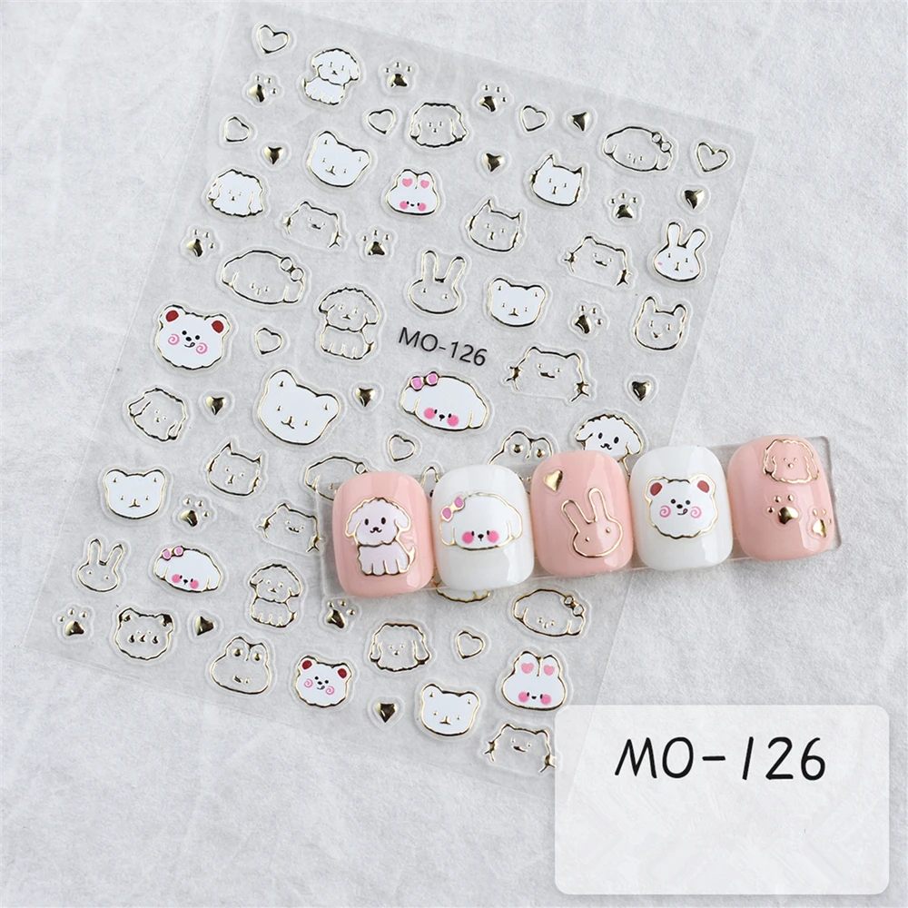 MO-126 TSC-272  Cute little dog DIY 3D Back glue Nail sticker Nail decoration Nail art  Nail ornament