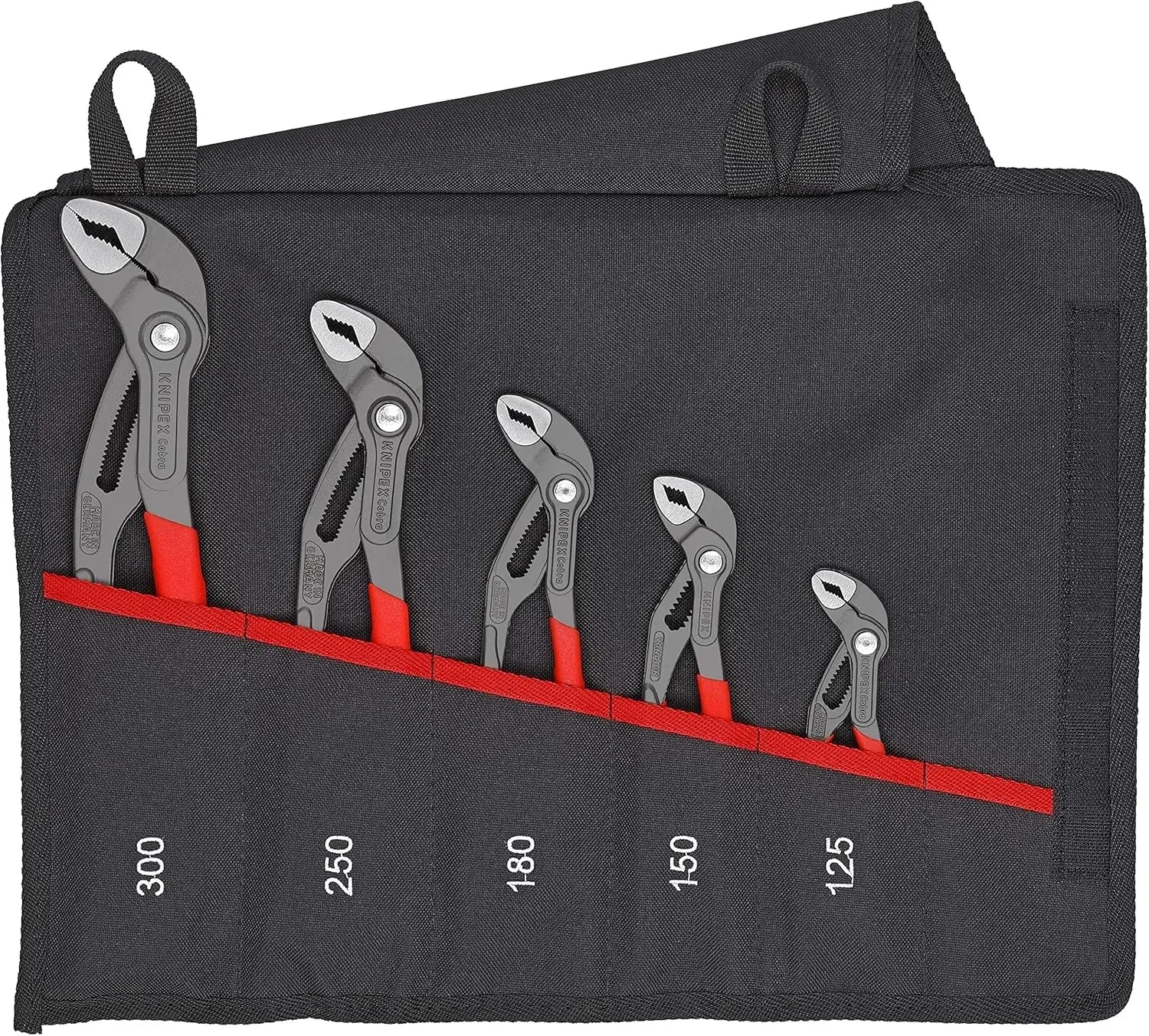 5 Pc Pliers Cobra Set In Tool Roll, Black, pliers ,hand tools,electrician tools,tool set