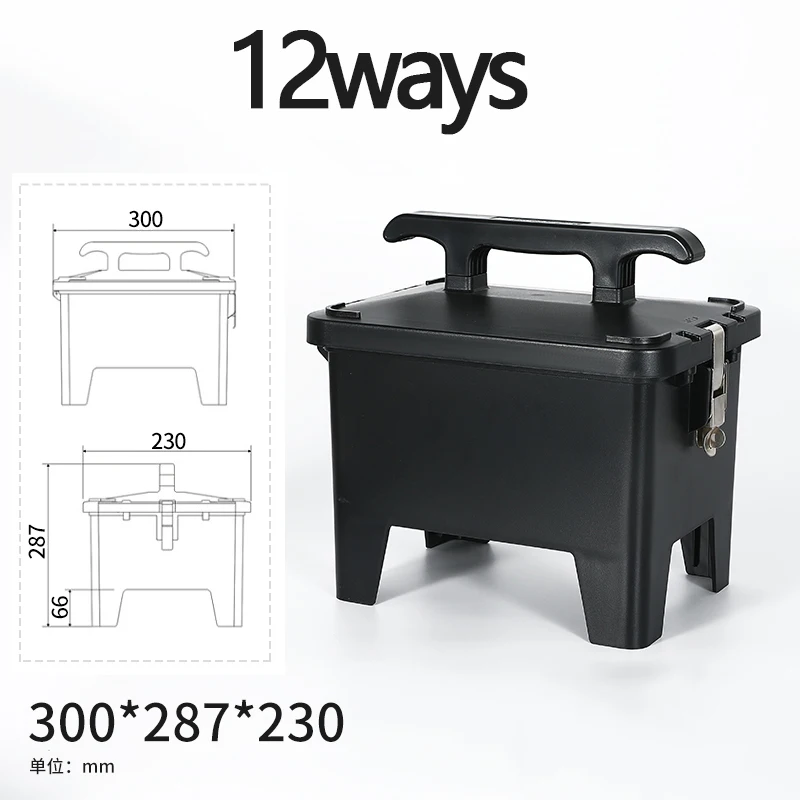 12/24/36 ways black explosion-proof socket distribution box industrial portable outdoor socket box rainproof overhaul box