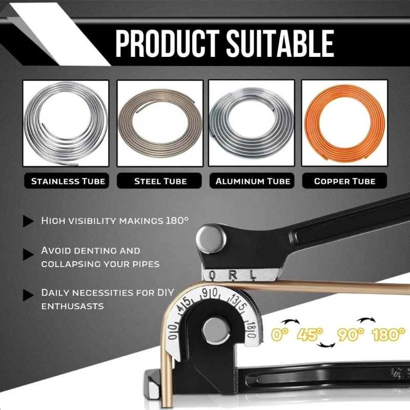 

1/4 "5/16" 3/8 "180 -градусные алюминиевые трубы Бендер ручной инструмент изгиб A2BB
