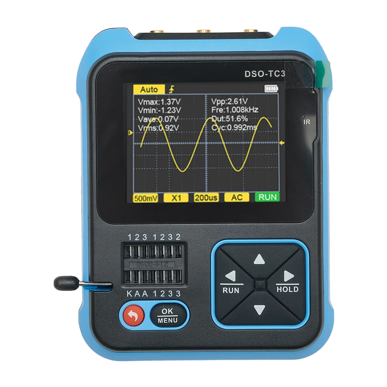 

Versatile Digital Oscilloscope Transistor Tester Signal Generator High Voltage Probe AC/DC Coupling 10MSa/s Sample Rate