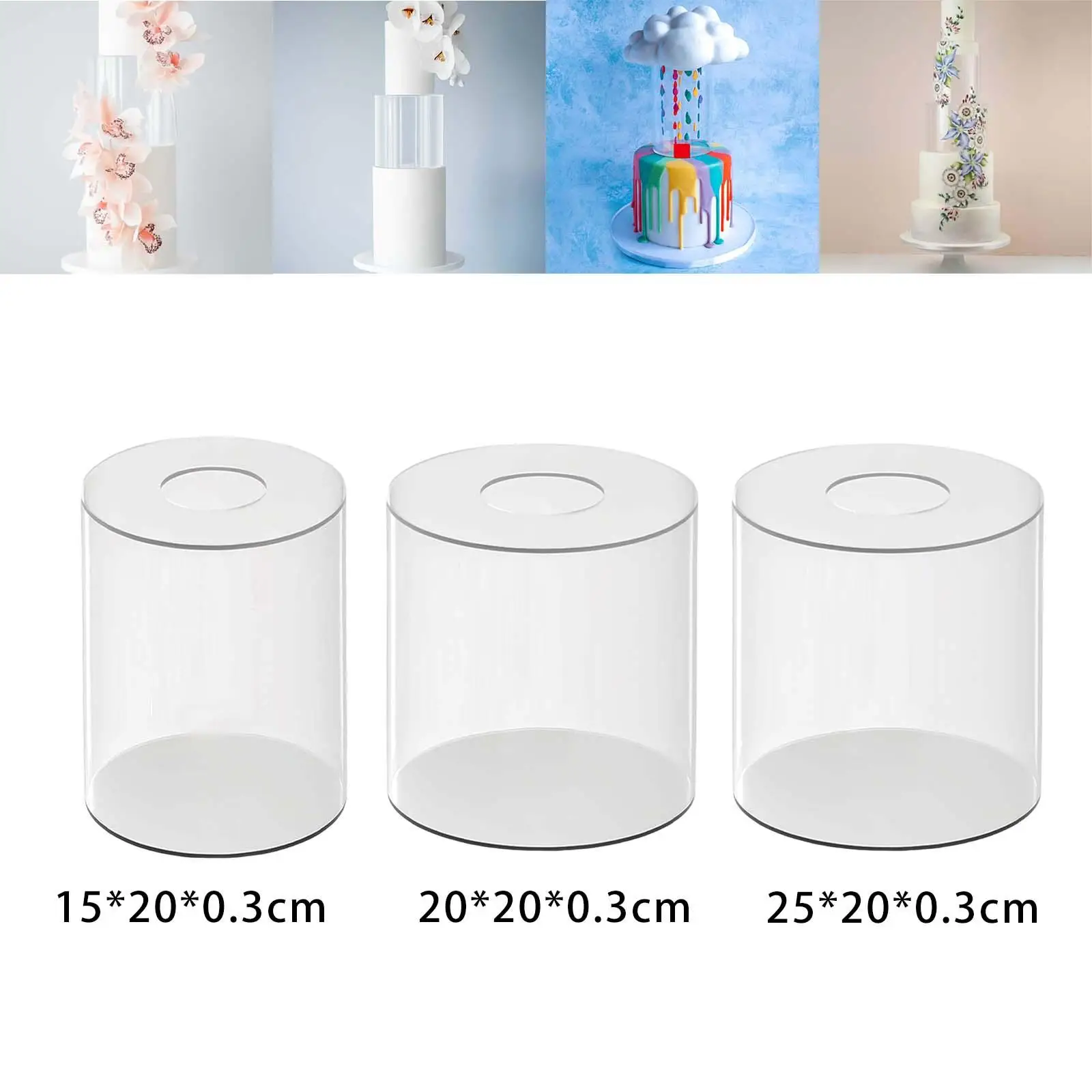 

Birthday Wedding Party Dessert Display Stand Acrylic Transparent Cylinder Cake Holder Refillable Surprise Cake Tube