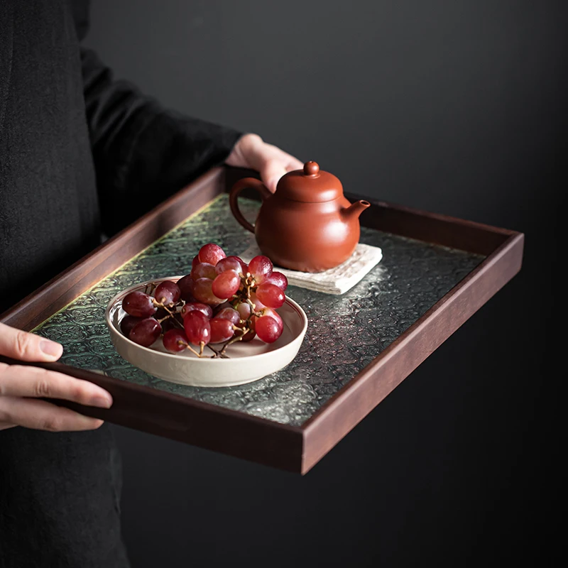 

Роскошный Деревянный японский поднос для чая, поднос для сухих фруктов, сервировочный столик для еды, кухонный прямоугольный поднос, деревянные офисные аксессуары YY50TT