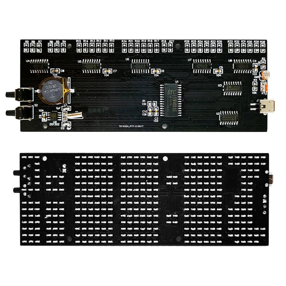 Kit fai da te Progetto di saldatura elettronica Orologio digitale a matrice di punti LED con 51 microcontrollori Luminosità automatica Tempo Temperatura