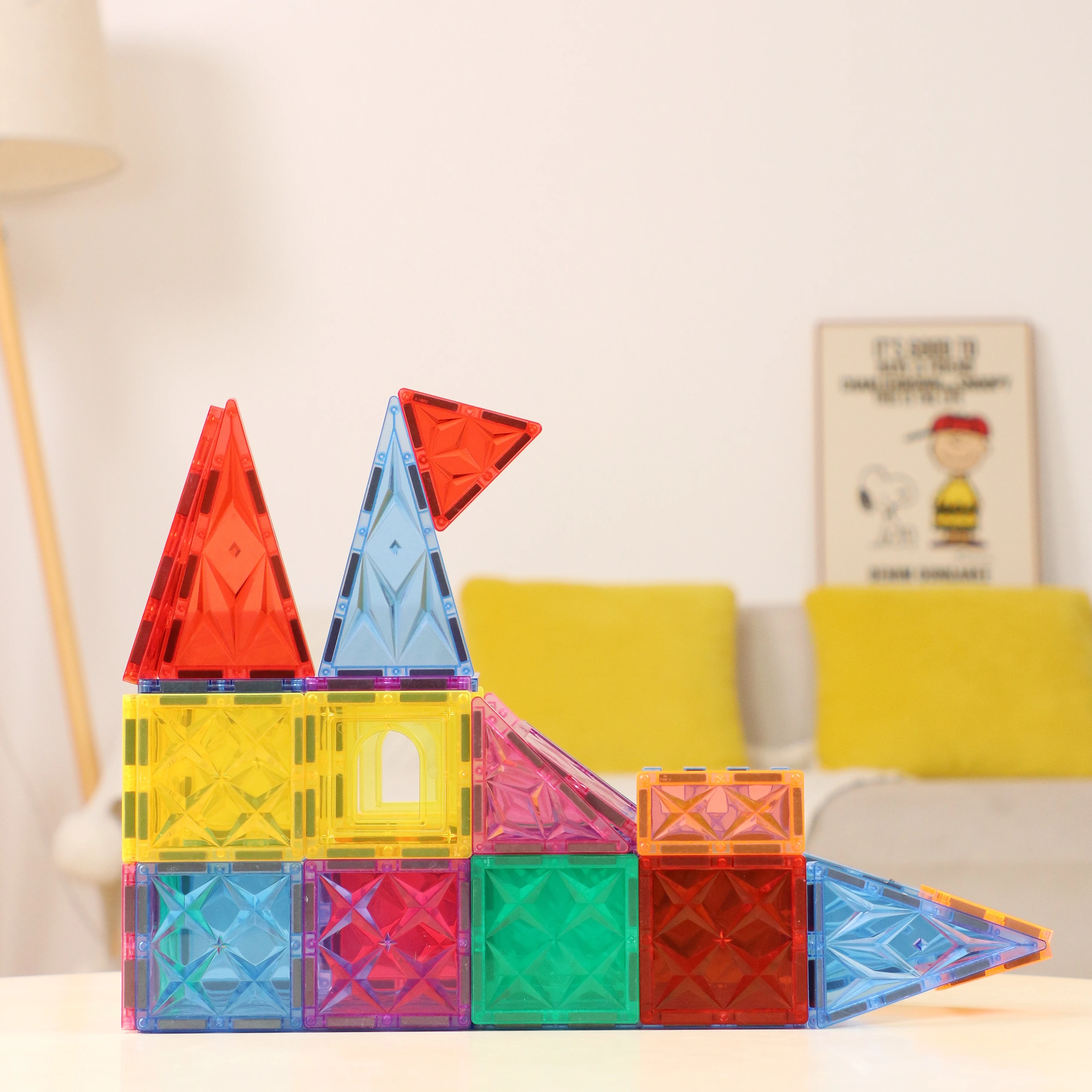 42/50/60/75/114 pezzi Set di piastrelle da costruzione per bambini, blocchi magnetici Forme Giocattoli per i più piccoli, magnetico 3D trasparente colorato