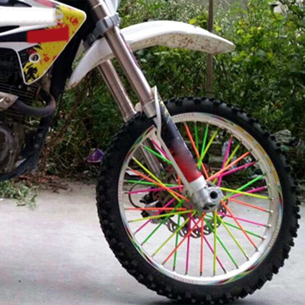 36 Pieces Motocross Wheel Spoke Wraps Set Universal Covers for Dirt Bike Motorcycle Rim Skin for Adults