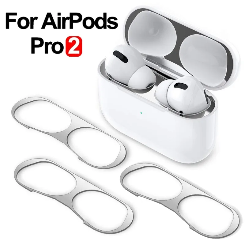 For Airpods Pro 2 Metal Dust-proof Sticker Ultra-Thin Film for Apple AirPods Pro 2 Dust Guard Headphone Charging Box Accessories