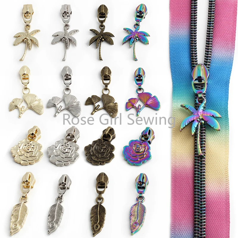 10/50/200PCS Brush Antique 5# Nylon Zipper Sliders For DIY Sewing Replacement Clothes Jacket Backpack Zipper Head Accessories