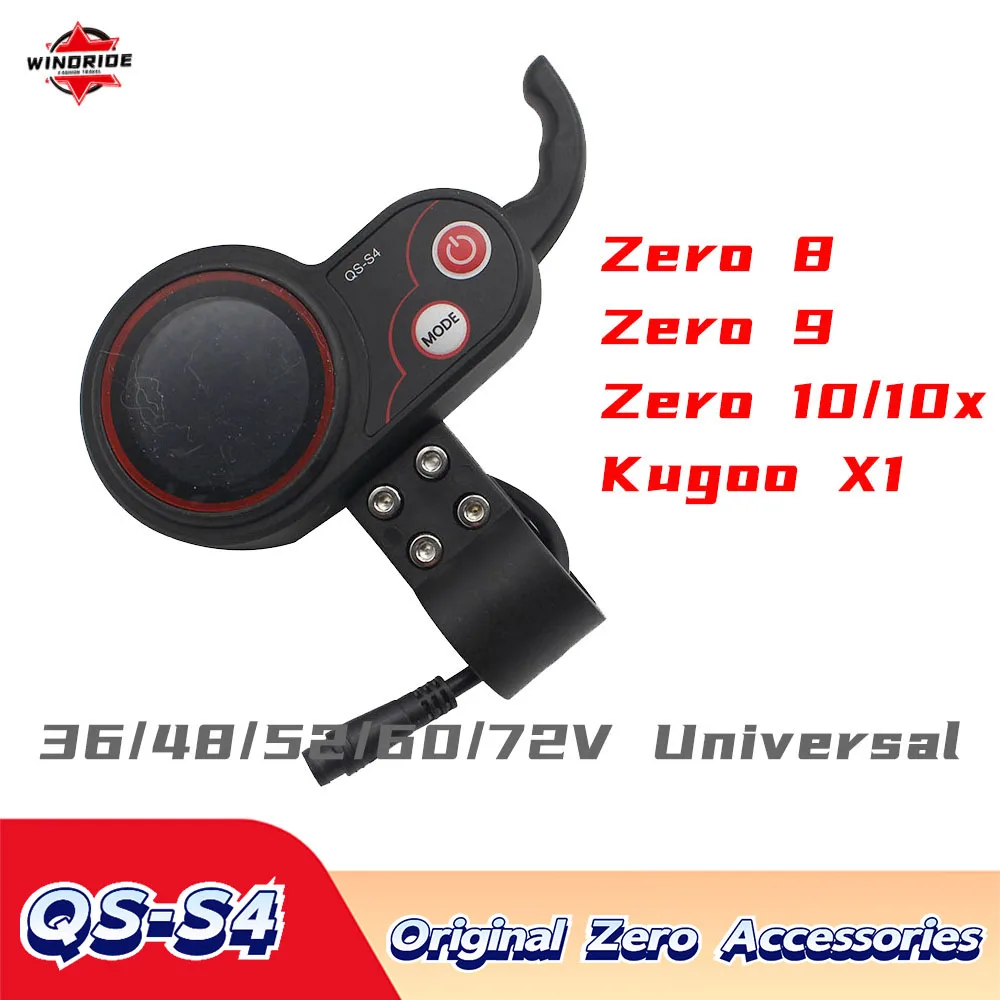 QS-S4 Throttle 36V 48V 52V 60V 72V Electric Scooter Thumb Speed Switch LCD Display for Zero Scooter 8 9 10X 11X Original Parts