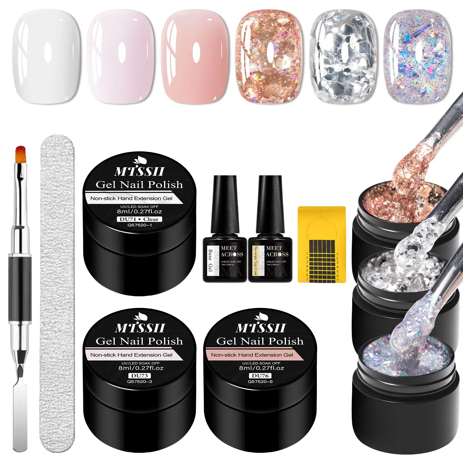 

11 шт., набор гелей для наращивания ногтей с антипригарным покрытием, маникюр «сделай сам», принадлежности для ногтей для поднятия ногтей, резьба по цветку, УФ-светодиодное отверждение