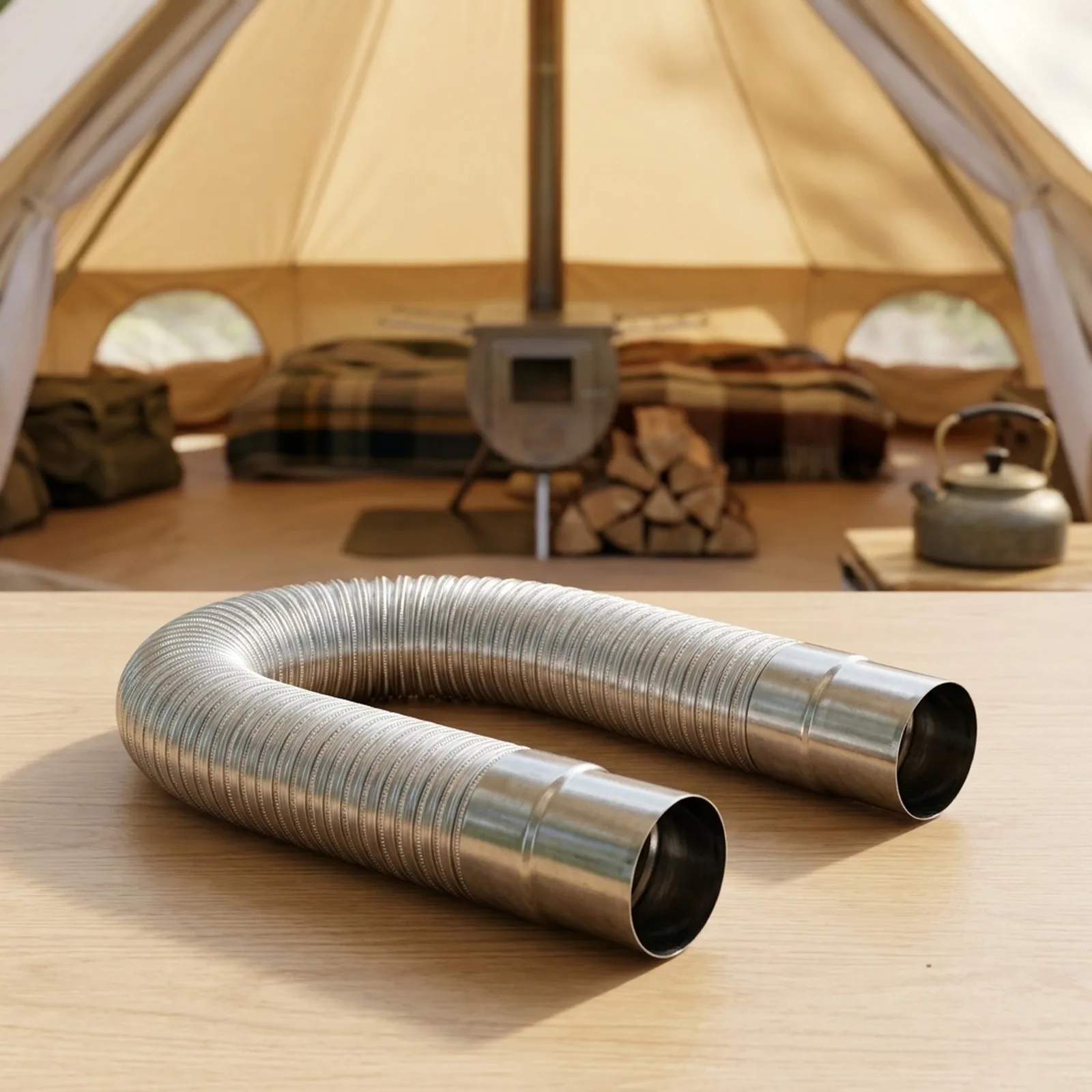 Wood Stove Pipe Multi Flue StovePipe Flue Pipe Connections High Temperature Resistant Not Easy To Deform  Wood