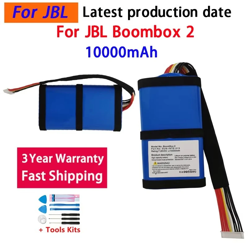 100% 10000mAh Boombox 2 Original Speaker Battery For JBL Boombox2 Loudspeaker Player Battery Replacement Batteries+Tools
