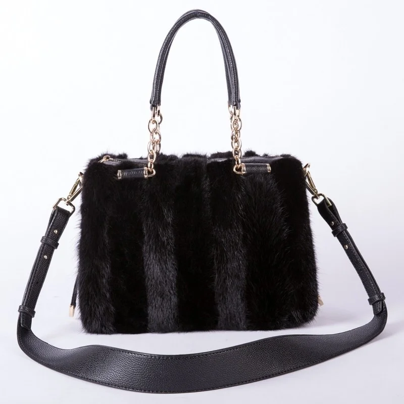 

Winter Mink Fur Bag Crossbody Bag Ladies Single Shoulder Bag Party HandBag Women Shopper Bag Luxury Square Fur Bag With Strap