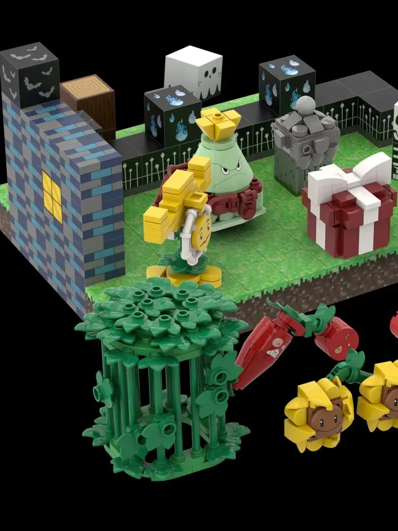 DIY Kinderen Planten VS Zombies Magnetische Bouwstenen Peashooter Zonnebloem Monteren Action Model Speelgoed voor Kinderen - afbeelding 2