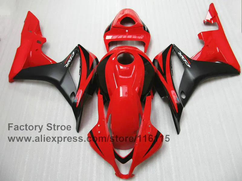 Clean red black Injection moulding bodysets for HONDA CBR 600 RR fairings 2007 2008 custom fairing cbr600rr 07 08