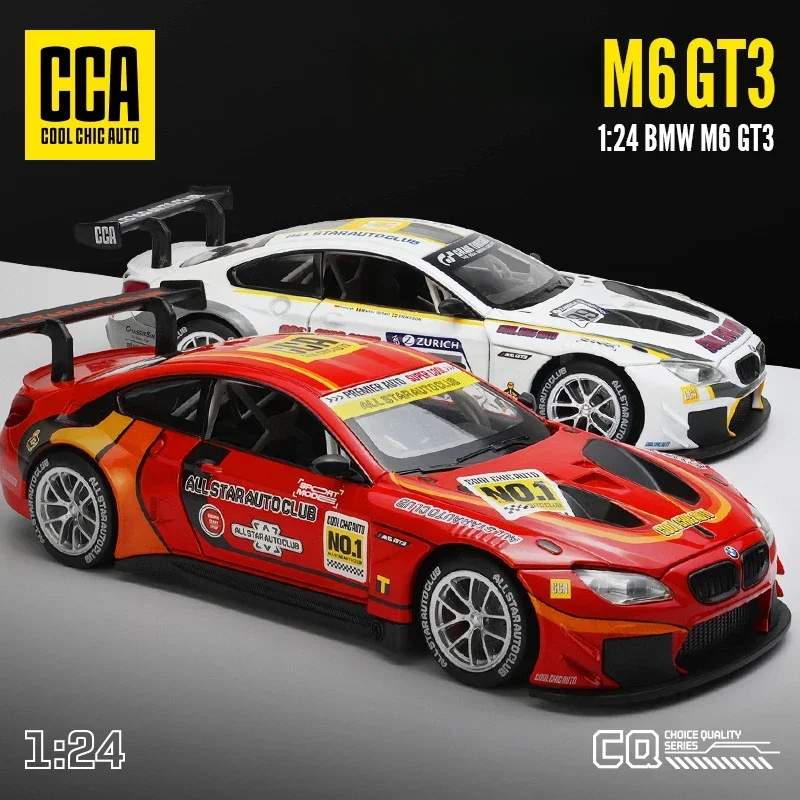 CCA Simulation 1:24 BMW M6 GT3 Sport Car Model Diecast Alloy Diecast Toy Vehicle Children Man Birthday Gift Car Toy Home Decor