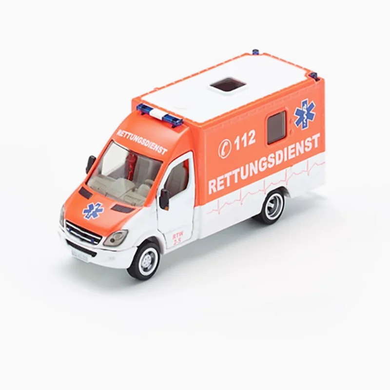 Siku Diecast 1: 50 Ambulance 2108 Open Door Van Alloy Model Vehicle Finished Simulation Miniature Car Hobby Collection Gift Toy