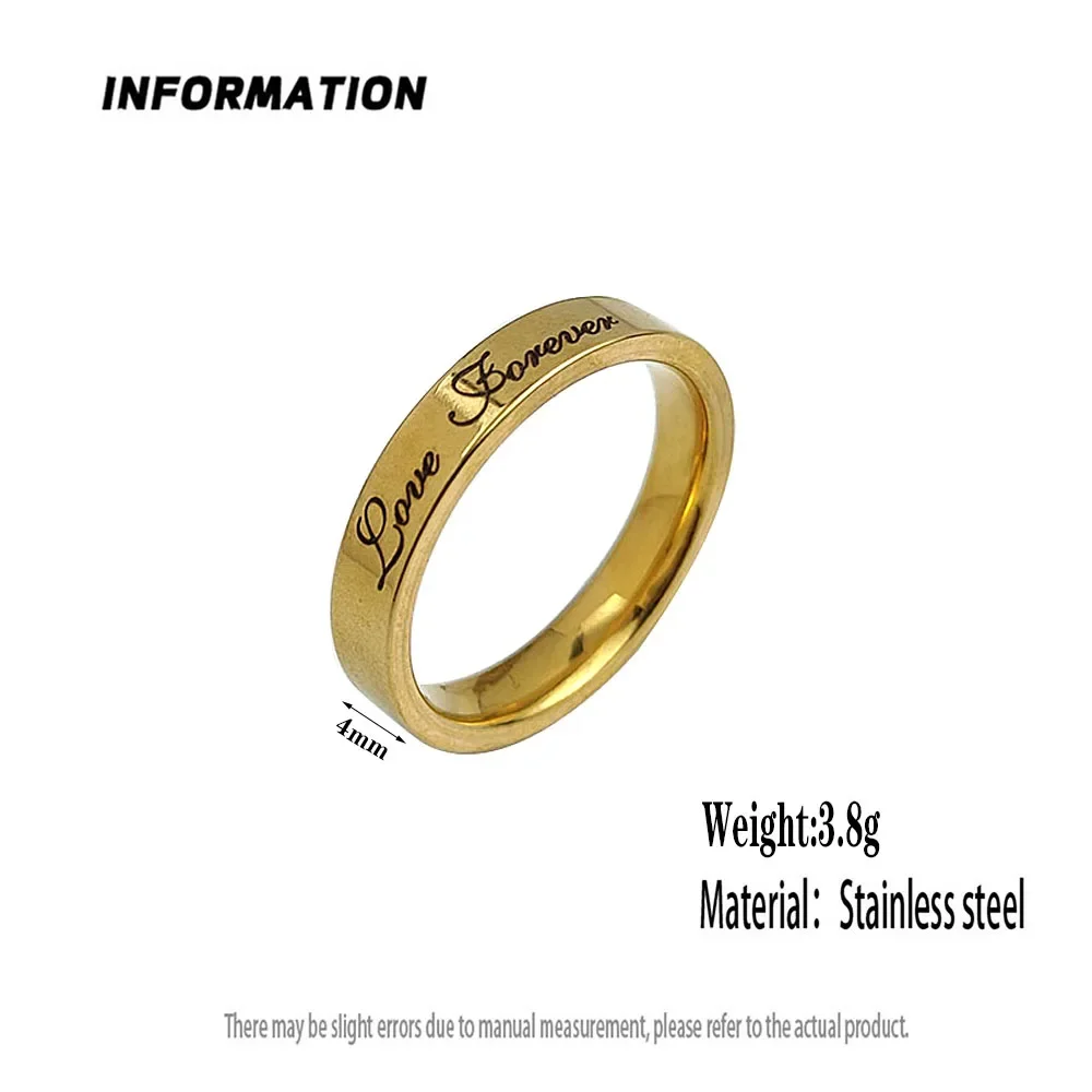 1Pcs Stainless Steel Wedding Ring Simple Design Couple Ring Band Ring for Women and Men Memorial Day Gift