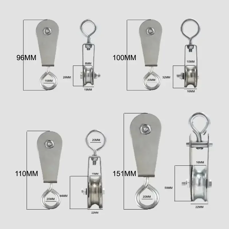 Cable Pulley Rotation Traction Wheel Stainless Steel Swivel Pulley Block Groothandel