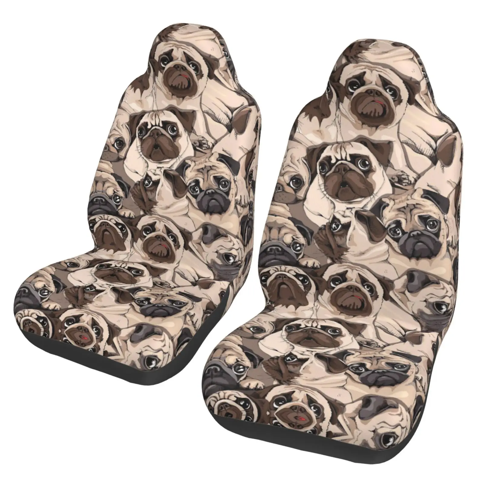 Cute Parrot Dog Pattern Car Seat Cover Protection Kit - 2 Pieces Easy To Remove and Anti-slip Car Accessories