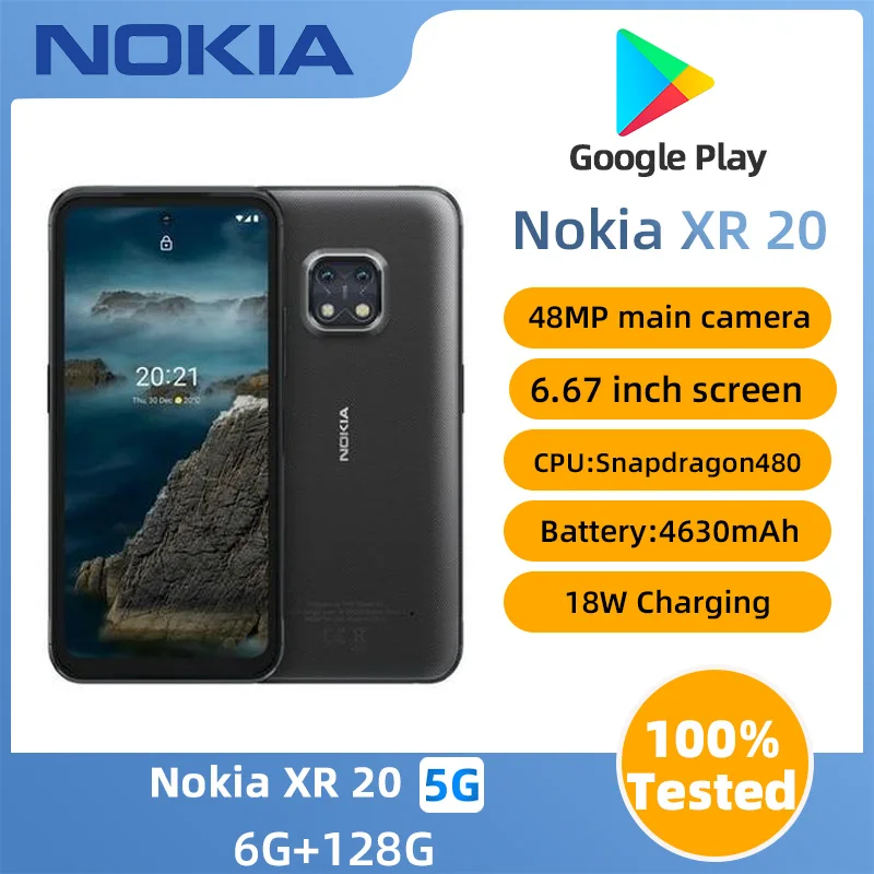 Nokia XR20 5G SmartPhone CPU Qualcomm Snapdragon 480 Battery capacity 4630mAh 48MP Cameraoriginal used phone